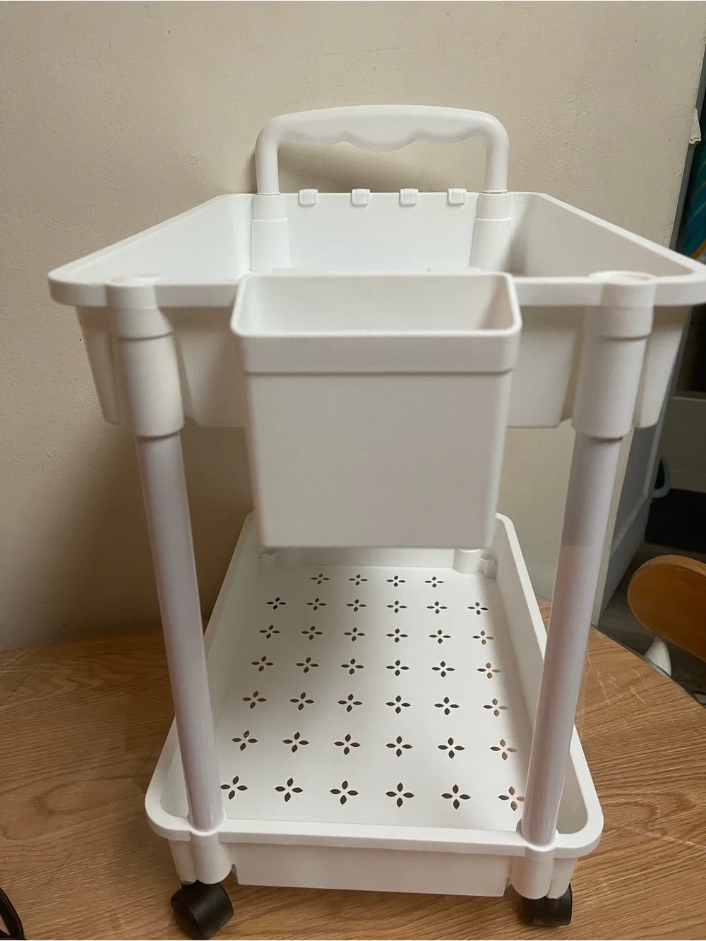 White Rolling Utility Cart - 2-Tier